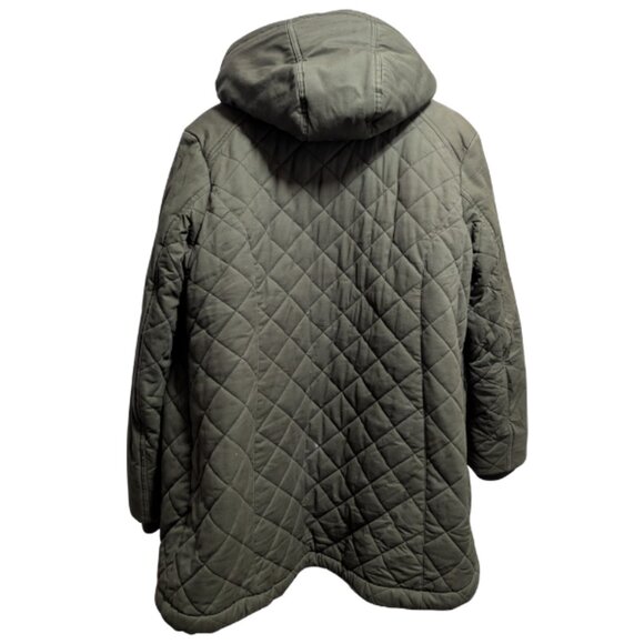 Hunter Field Quilted Women's Military Green Hooded Jacket XXL - Picture 5 of 6